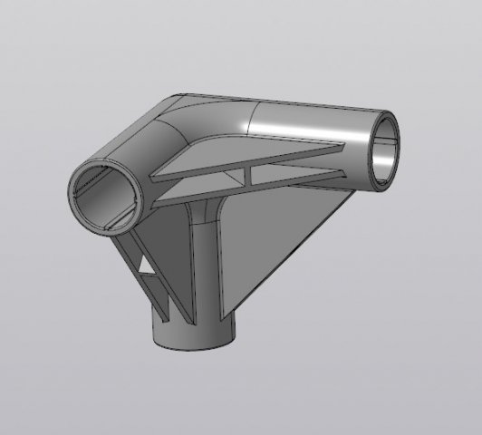 Triangular connection of round pipes diameter 19 mm 3D Print Model .c4d .max .obj .3ds .fbx .stl .blend 