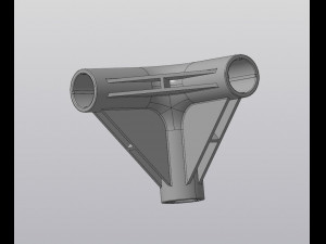 Triangular connection of round pipes diameter 19 mm 3D Print Model