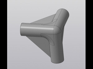 Triangular connection of round pipes diameter 19 mm 3D Print Model