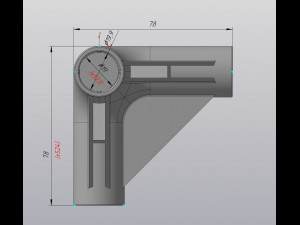 Triangular connection of round pipes diameter 19 mm 3D Print Model