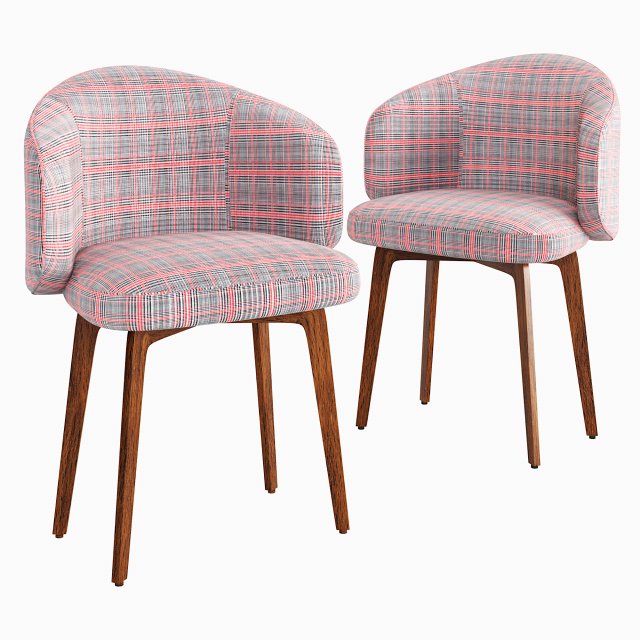 BEA Upholstered chair 3D Model .c4d .max .obj .3ds .fbx .stl .blend 
