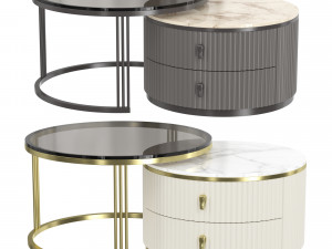 FivedifferentRoundCoffeeTables 3D Model