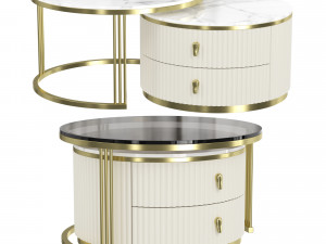 FivedifferentRoundCoffeeTables 3D Model