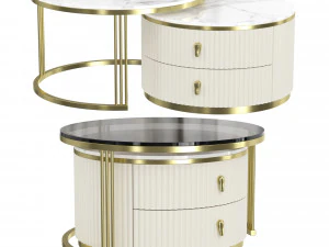 FivedifferentRoundCoffeeTables 3D Model