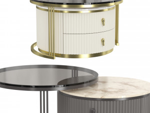 FivedifferentRoundCoffeeTables 3D Model