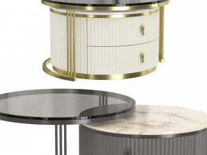 FivedifferentRoundCoffeeTables 3D Model