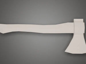 Low-Poly-Axt 3D Modell