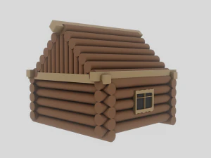 Low Poly Village House 3D Model