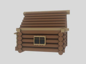 Low Poly Village House 3D Model