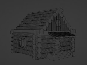 Low Poly Village House 3D Model