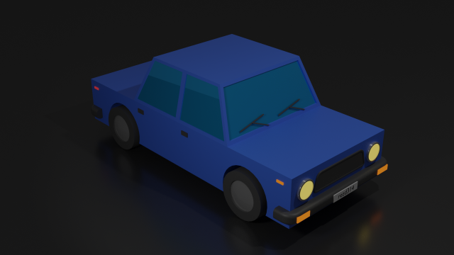 Simple car 3D Model .c4d .max .obj .3ds .fbx .stl .blend 