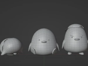 Chick Trio 3D Model