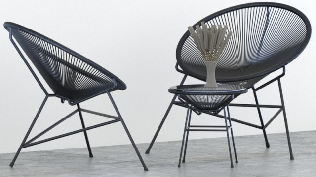 Chair outdoor series 3D 模型 .c4d .max .obj .3ds .fbx .stl .blend 
