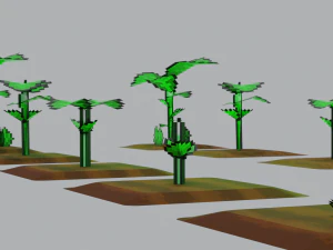 CRESCIMENTO DE PLANTAS DE ARTE LOW POLY PIXEL Modelo 3D