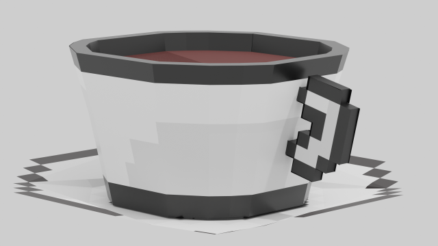 TEA CUP LOW POLY PIXEL ART Modelo 3D .c4d .max .obj .3ds .fbx .stl .blend 