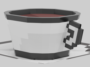TEA CUP LOW POLY PIXEL ART Modelo 3D
