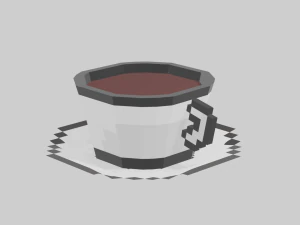 TEA CUP LOW POLY PIXEL ART 3D Model
