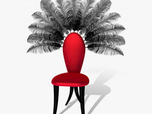 Chair with feathers - Moulin Rouge Modelo 3D
