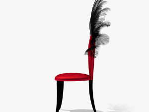 Chair with feathers - Moulin Rouge 3D मॉडल