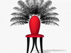 Chair with feathers - Moulin Rouge 3D मॉडल