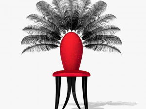 Silla con plumas - Moulin Rouge Modelo 3D