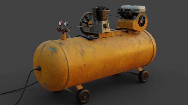 Air compressor machine Model 3D .c4d .max .obj .3ds .fbx .stl .blend 