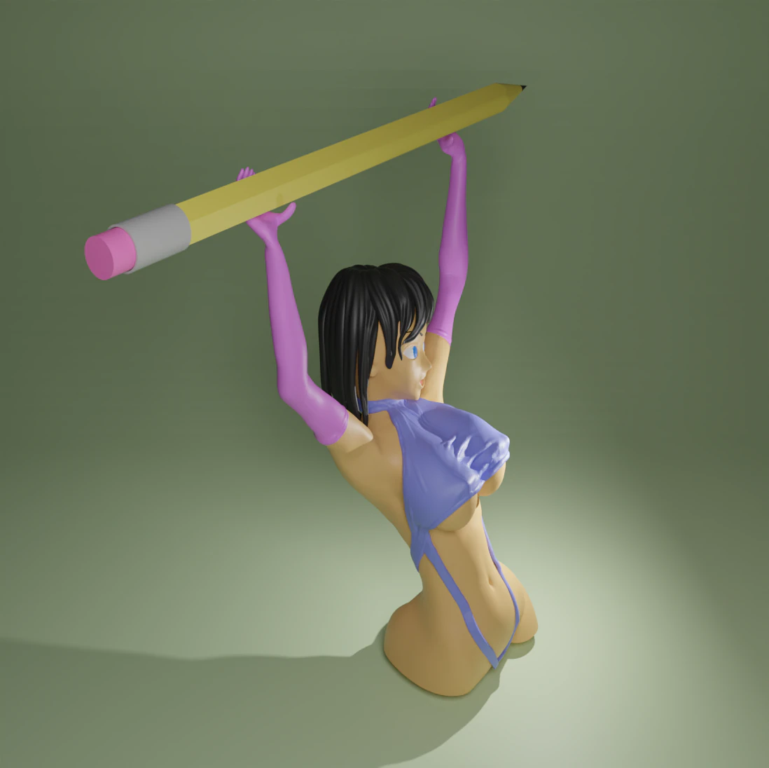 GIRL STAND PEN 3D Print Model .c4d .max .obj .3ds .fbx .stl .blend