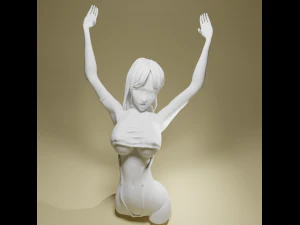 GIRL STAND PEN 3D Print Model