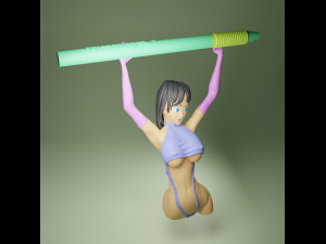 GIRL STAND PEN 3D Baskı Modeli