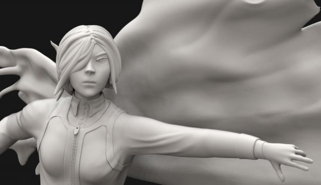 Touka Kirishima - Tokyo Ghoul 3Dプリントモデル .c4d .max .obj .3ds .fbx .stl .blend 