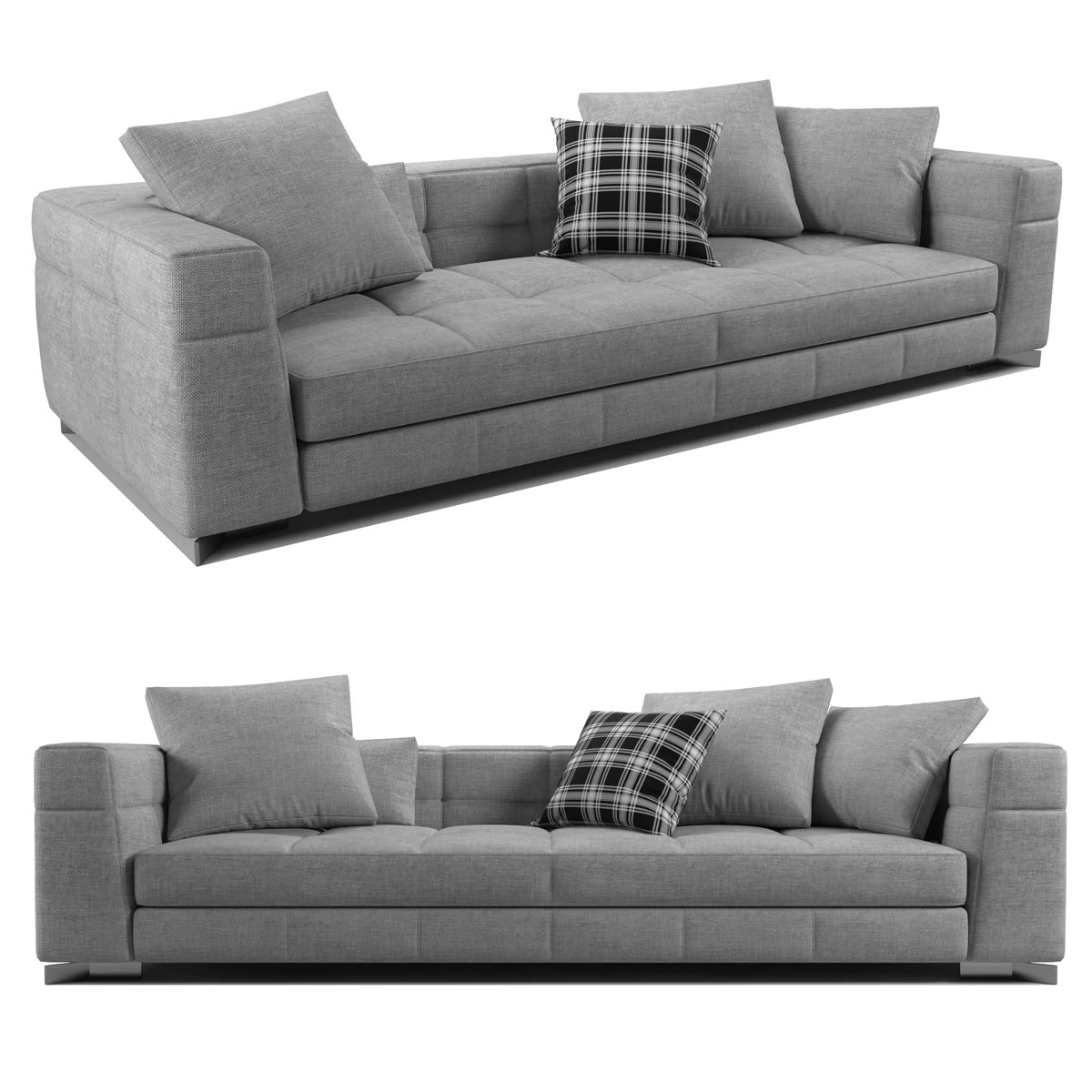 Blazer fabric sofa II 3D Model .c4d .max .obj .3ds .fbx .stl .blend 