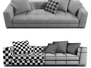 Blazer fabric sofa II 3D Model