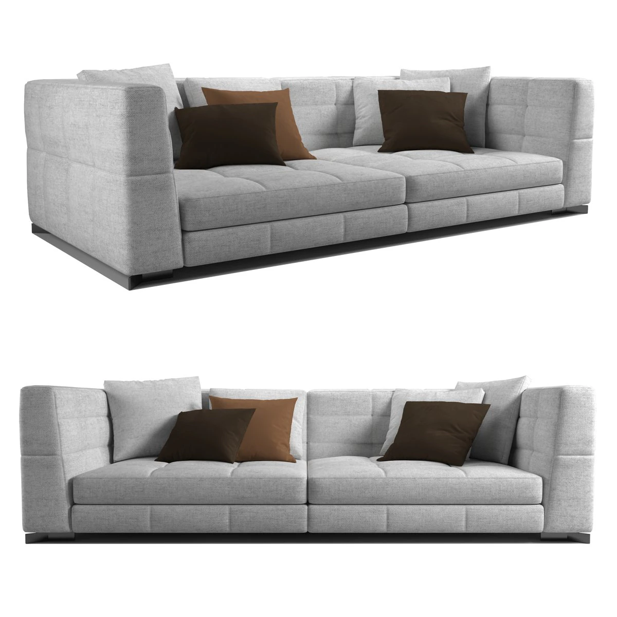 Blazer fabric sofa III 3D Model .c4d .max .obj .3ds .fbx .stl .blend