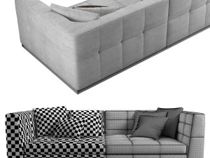 Blazer fabric sofa III 3D Model
