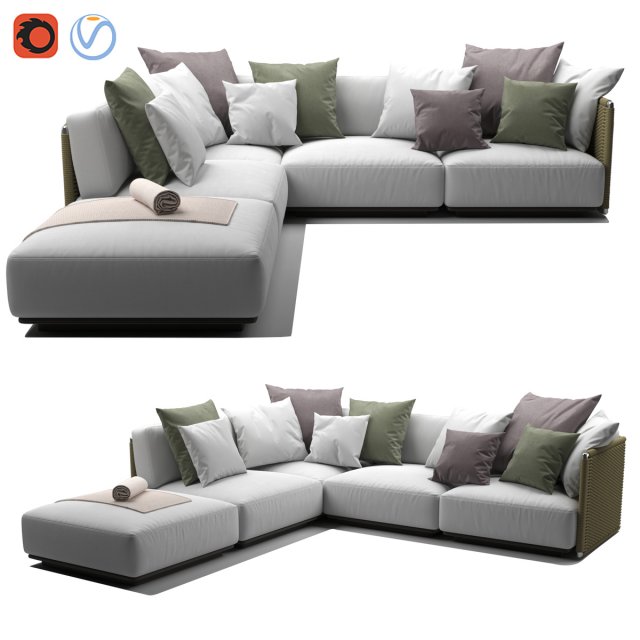 Flexform Eddy OUTDOOR II sofa Modelo 3D .c4d .max .obj .3ds .fbx .stl .blend 