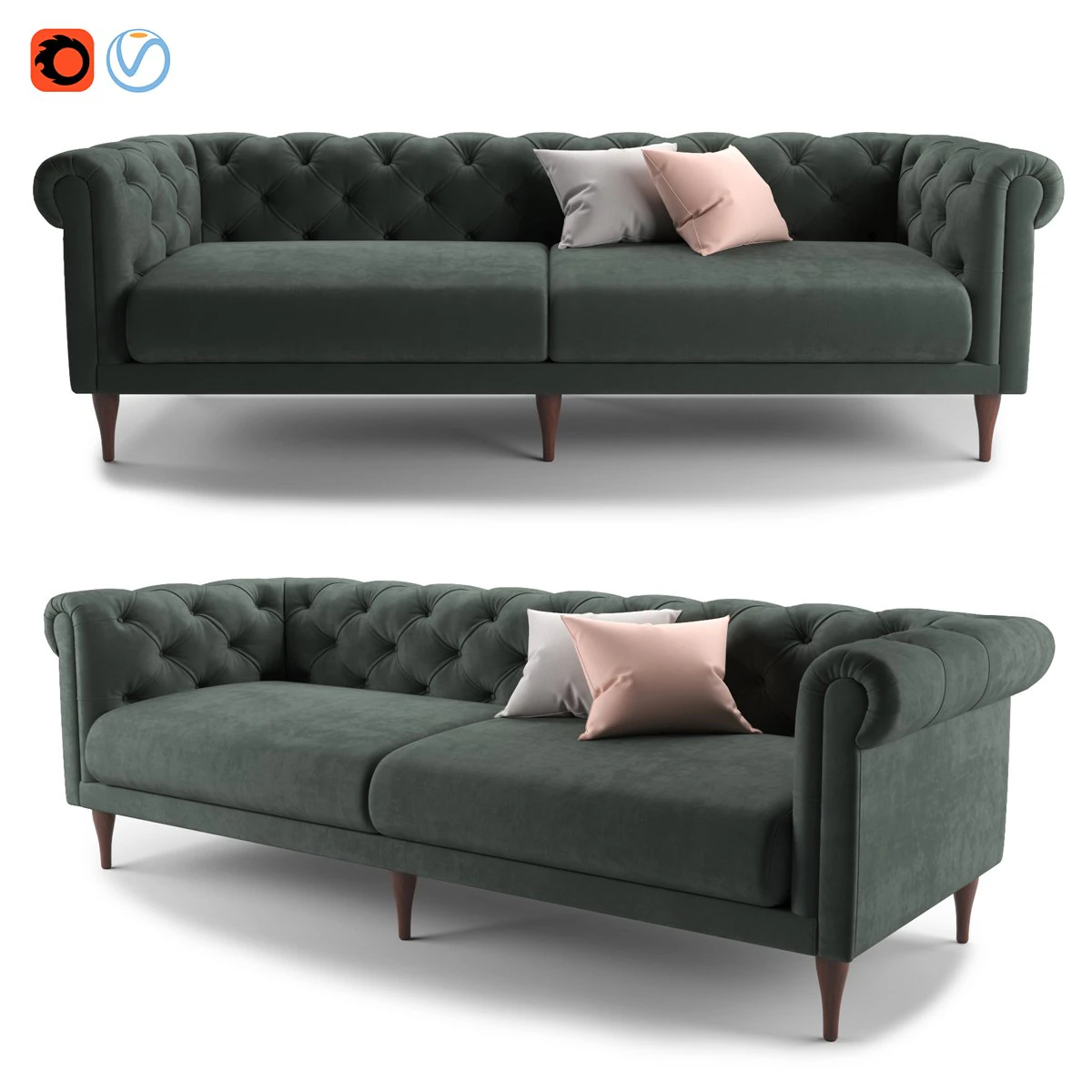 MADE Barstow SOFA II 3D Model .c4d .max .obj .3ds .fbx .stl .blend