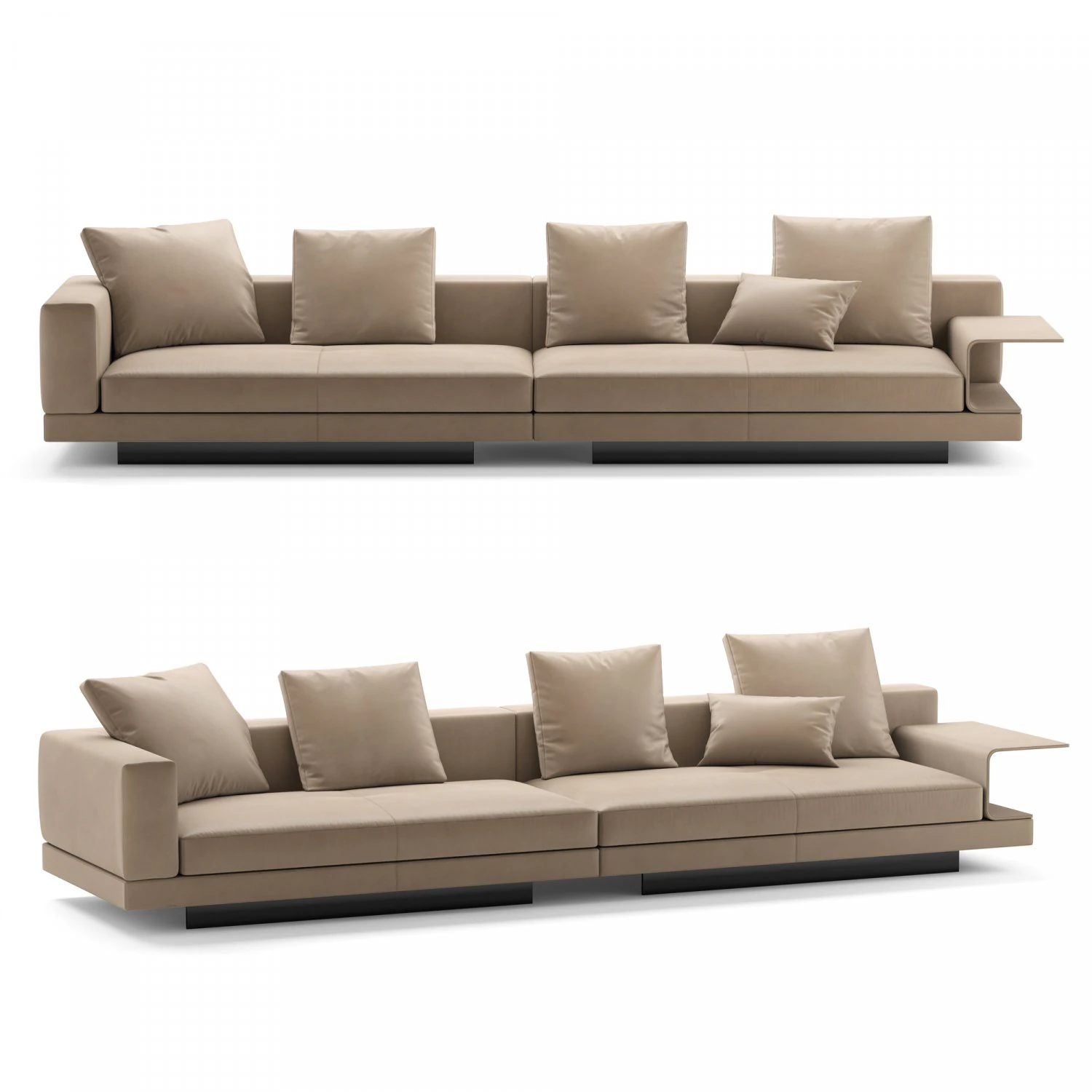 Connery Leather Sofa 3D Model .c4d .max .obj .3ds .fbx .stl .blend 