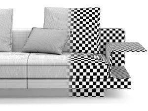 Connery Leather Sofa 3D Model