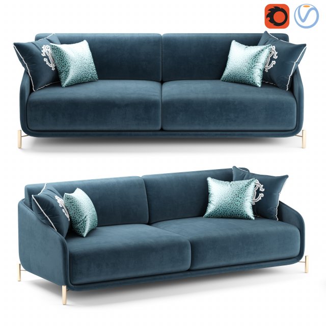 ROBERTO CAVALLI CLIFTON SOFA 2 SEATER 3D Modell .c4d .max .obj .3ds .fbx .stl .blend 