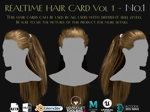 Realtime Haircard Vol 1 - No1 3D-Modell