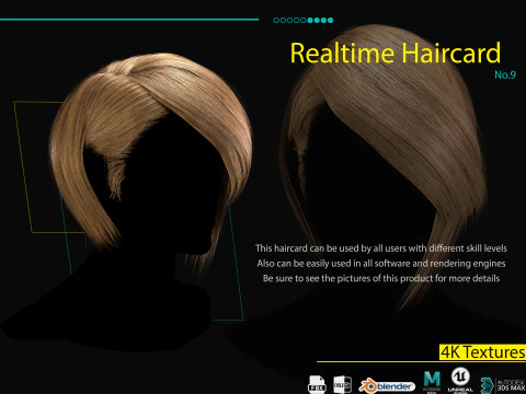 Realtime Haircard No9 3D Model