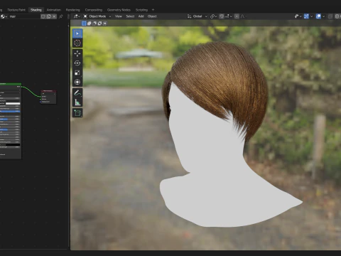 Tarjeta de pelo en tiempo real No7 Modelo 3D