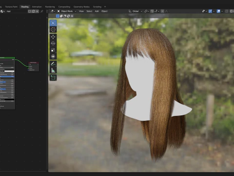 Realtime Haircard No6 3D Model