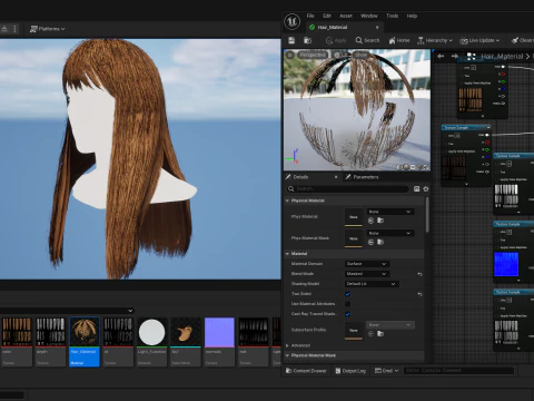 Realtime Haircard No6 3D Model
