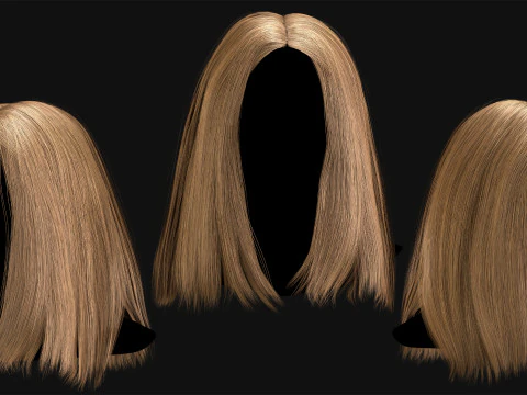 Tarjeta de pelo en tiempo real No2 Modelo 3D
