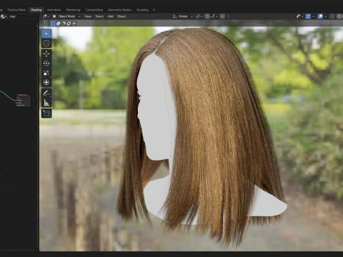 Tarjeta de pelo en tiempo real No2 Modelo 3D