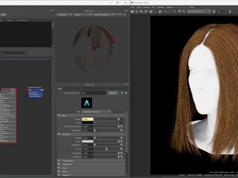 Tarjeta de pelo en tiempo real No2 Modelo 3D