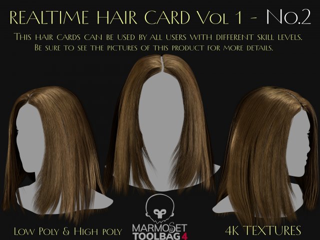 Realtime Haircard Vol 1 - No2 Modelo 3D .c4d .max .obj .3ds .fbx .stl .blend 