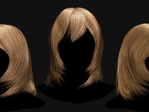 Tarjeta de pelo en tiempo real No3 Modelo 3D