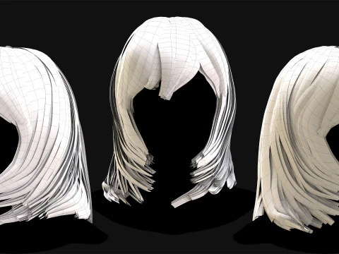 Tarjeta de pelo en tiempo real No3 Modelo 3D